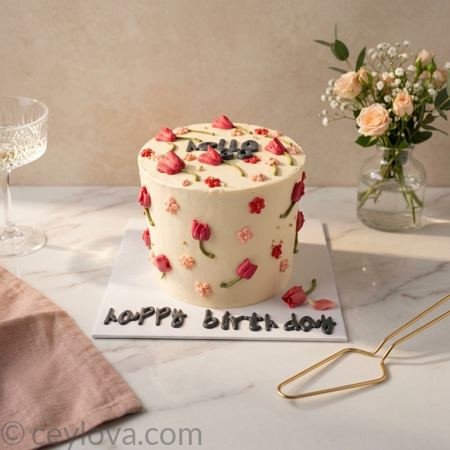 Tulip Garden Birthday Cake